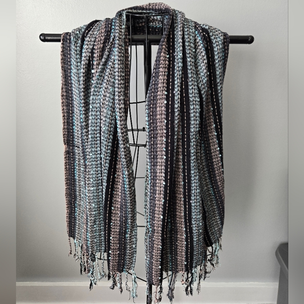 Striped Dark Boho Whimsigoth Soft Scarf Wrap Y2K Aesthetic